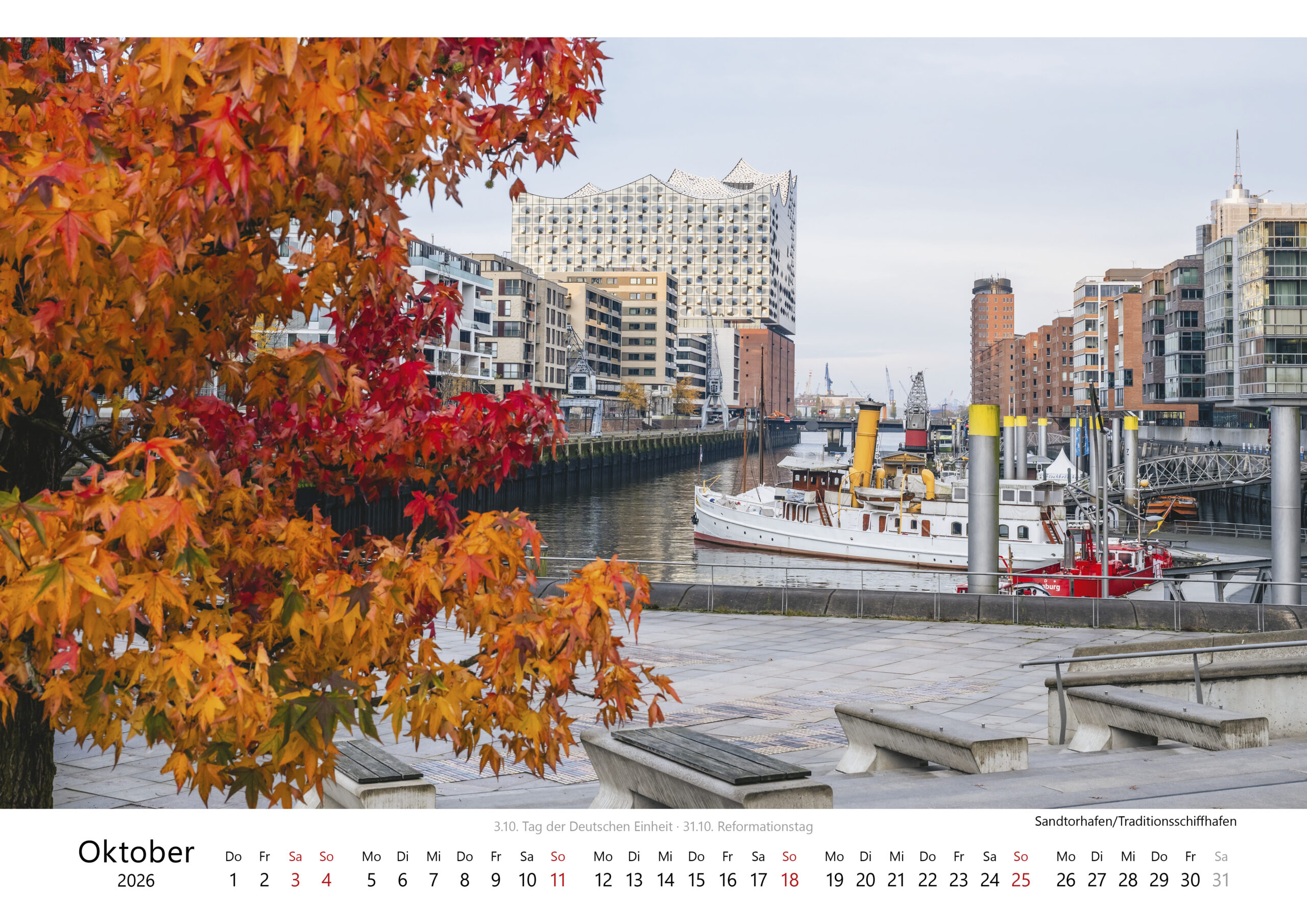 Kalender "Hamburg - Stadt am Wasser" 2026. Foto: Kerstin Bittner
