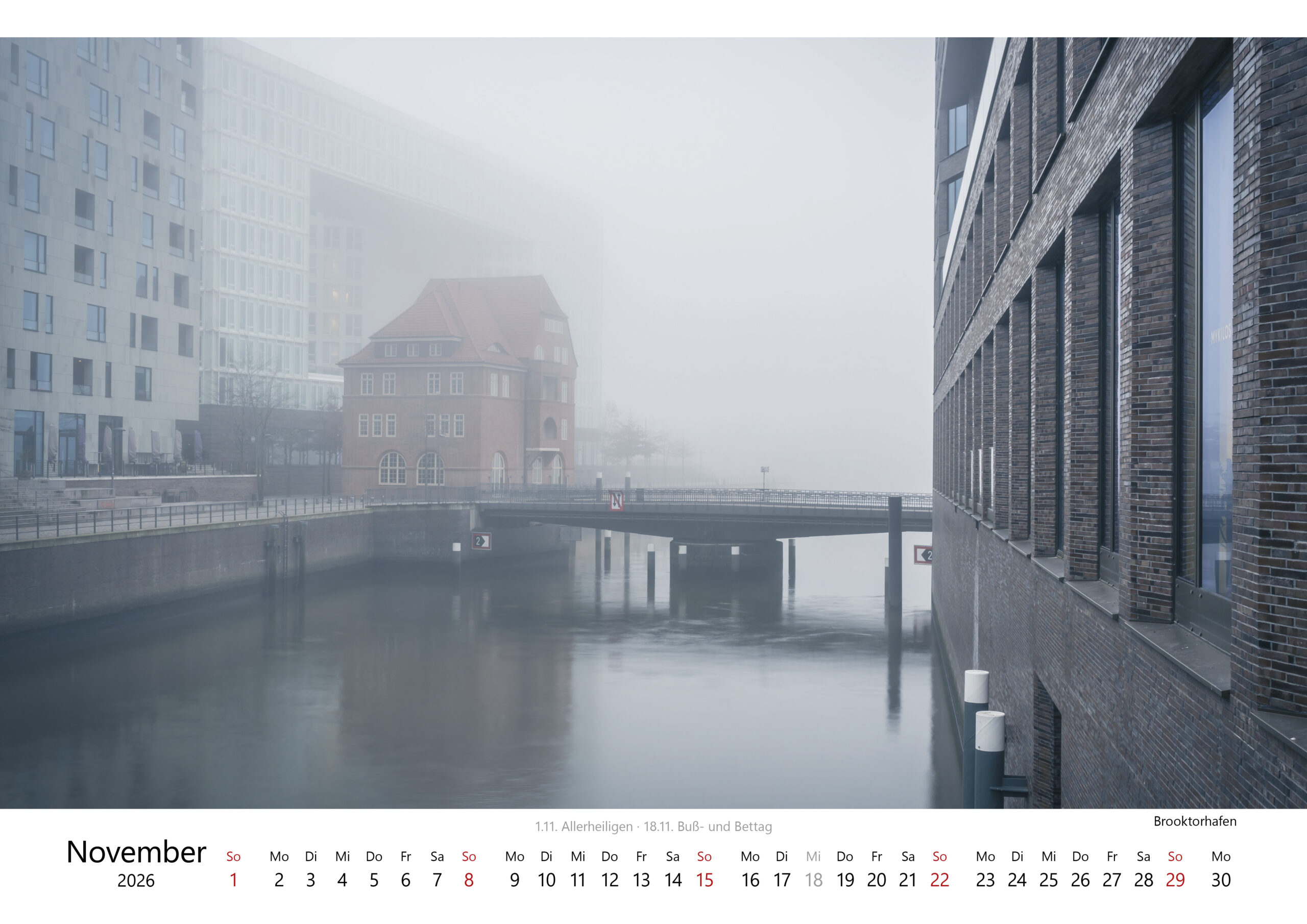 Kalender "Hamburg - Stadt am Wasser" 2026. Foto: Kerstin Bittner
