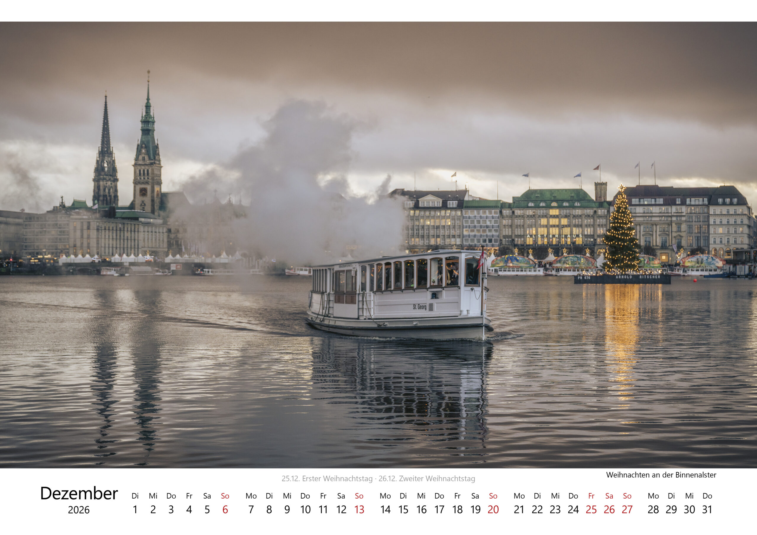 Kalender "Hamburg - Stadt am Wasser" 2026. Foto: Kerstin Bittner