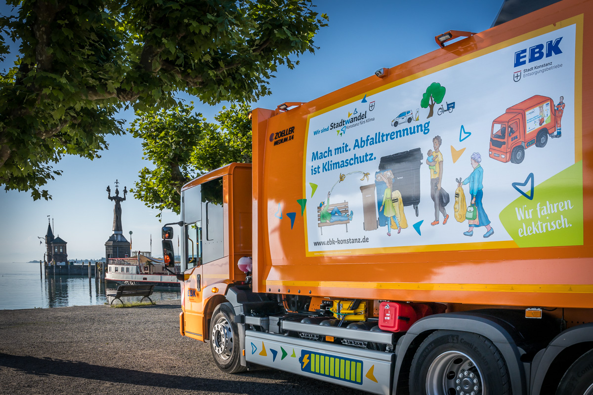Müllwerker bei der Arbeit in Konstanz. Foto: Kerstin Bittner