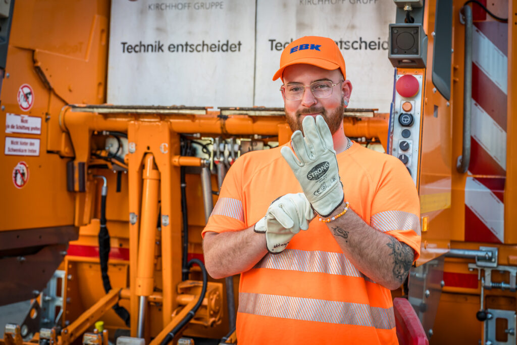 Müllwerker bei der Arbeit in Konstanz. Foto: Kerstin Bittner