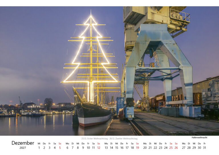 Kalender Hamburg - Stadt am Wasser 2027. Foto: Kerstin Bittner