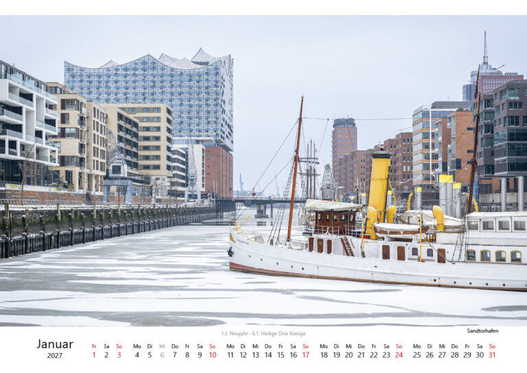 Kalender Hamburg - Stadt am Wasser 2027. Foto: Kerstin Bittner